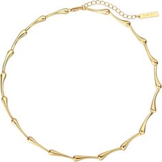 This unique statement piece features a teardrop shaped chain. Feel elegant and extraordinary every time you wear it! Color: Gold Size: 16.5" + 2" Ext Composition: 18K Gold over Stainless Steel, Hypoallergenic, Water & Tarnish Resistant Statement Pieces, Sale Items, Size 16, 18k Gold, Gold Necklace, Composition, Stainless Steel, Chain, Water