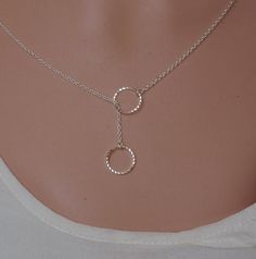 Infinity Necklace Circle Lariat Necklace Minimalist Jewelry | Etsy Infinity Jewelry As A Gift For Mom, Adjustable Sterling Silver Lariat Necklace With Round Pendant, Adjustable Dainty Round Lariat Necklace, Adjustable Round Lariat Necklace In Dainty Style, Minimalist Handmade Lariat Necklace As Gift, Handmade Minimalist Lariat Necklace As Gift, Minimalist Handmade Lariat Necklace For Gifts, Nickel Free Sterling Silver Lariat Necklace, Lariat Necklace With Round Pendant For Gift