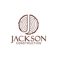 the logo for jackson construction, which has been designed to look like a tree stump