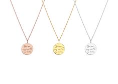 14mm 14K 9K Handwriting Charm Necklace, Personalized Handwritten Pendant, Engraved Disc Necklace, Custom Handwriting Jewelry, Solid gold layering necklace, BFF Gift, Gift for her, FREE EXPRESS SHIPPING Dainty solid gold disc charm necklace engraved with YOUR handwritten message. A personal and beautiful gift for every occasion! ------------------------------------------- D E T A I L S 14K Solid Gold or 9K Solid Gold Disc diameter: 14mm Personalized Handwriting - Both sides can be engraved - Plea Meaningful Engraved Yellow Gold Necklace, 14k Gold Memorial Necklace For Mother's Day, Engraved Necklaces For Memorial, Gold Memorial Necklace With Hallmarks, Round Engraved Charm Necklaces For Memorial, Round Engraved Necklaces For Commemoration, Gold Necklace With Engraved Text, 14k Gold Round Pendant Necklace With Hallmarks, Elegant Memorial Necklaces With Hallmarks