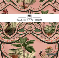 Close-up of exotic birds and tropical flora on Havana Night Wallpaper Pink Tropical Wallpaper, Peel And Stick Wallpaper Pink, Grilling Art, Spiritual Holidays, Farmhouse Gallery Wall, State Posters, Wallpaper Colorful, Deco Wallpaper, Havana Nights