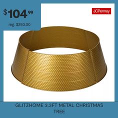 a gold metal christmas tree skirt is on sale