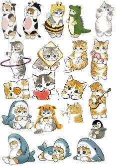 Michilinos uwu Mofusand Stickers, Cute Cat Stickers Printable, Cat Stickers Printable, Cat Cute Sticker, Cute Cat Stickers, Cats Stickers, Kitten Stickers, Kitten Drawing, Cat Printable