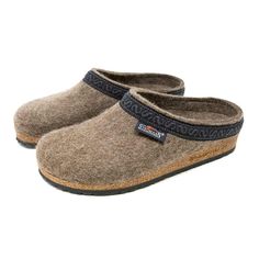 Women's Original 108 Wool Clog with Cork Sole - Medium Width - Stegmann Clogs Wool Clogs, Heather Brown, Clogs Style, Comfortable Slippers, Women's Clogs, Shoe Last, Thick Socks, Leather Clogs, Womens Clogs