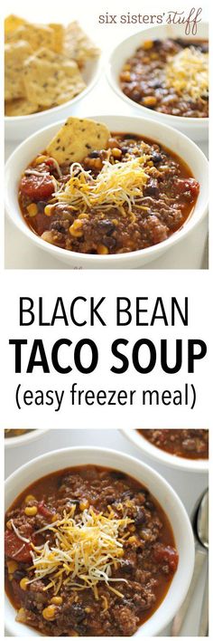 black bean taco soup is an easy freezer meal