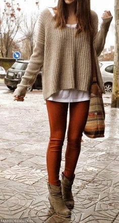 . Oversize Pullover, Pullover Outfit, Bohol, Legging Outfits, Mode Casual, Leggings Casual, Hipster Fashion, Inspired Outfits, 가을 패션