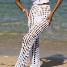 Dreamland Beach Pants – Andi Bagus Andi Bagus, Fashion Crochet, Beach Pants, Wide Legs, Handmade Crochet, Bali, Cover Up, Wide Leg, Indonesia