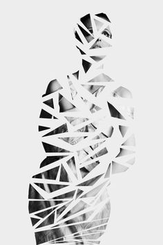 i like how the image is manipulated to make the person look made up of many pieces, when its just one image Broken Lines, Fashion Art Photography, Abstract Photos, Abstract Photography, Photography Projects, Art Plastique