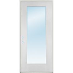 a white door with glass on the side