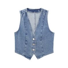 F00225269-101 Womens Denim Vest, Denim Patterns, Casual Outerwear, Casual Jumpsuit, Matches Fashion, Casual Sets, Denim Vest, Womens Vest, Business Outfits