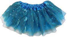 a blue skirt with sequins on it