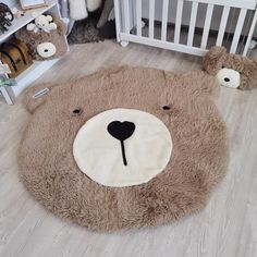 Fluffy Personalized Bear Rug Adventure Woodland Nursery Decor for Baby Boy, Cute Nursery Rug, Unique Baby Gift - Etsy Nursery Rugs Boy, Animal Wall Mount, Thoughtful Baby Gifts, Woodland Adventure, Woodland Retreat, Perfect Nursery, Woodland Bear, Bear Rug, Warm Taupe