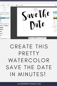 the save the date screen with text overlaying it and an image of a computer monitor