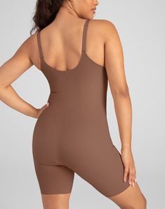 Targeted X compression sculpts your midsection, a built-in bra lifts without underwire, and power mesh smooths your thighs. Smoothing fabric eliminates back bulge. Honeylove, Mid-Thigh Bodysuit for Women in Toffee, Size: Small Wedding Bra, Shapewear Tops, Cami Bodysuit, Toffee, Wedding Season, Shapewear, Built In, Mesh, Top Outfits