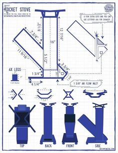 the diagram shows how to make a rocket stove for an airplane or plane that is flying in