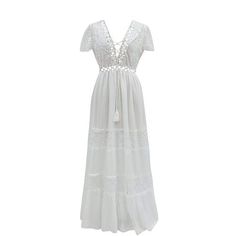 Summer Lace Dress. Visit iBuyXi.com for Online Shopping and Shop the Unique Selection Maxi Lace Dress, Sundresses Women, Lace Summer Dresses, Summer Lace, Butterfly Sleeve, White Lace Dress, Dresses Xxl, Summer Maxi, Lace Maxi Dress