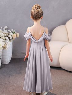 V-Neck Off The Shoulder Chiffon Junior Bridesmaid Dresses Jr Bridesmaid Dresses, Jr Bridesmaid, Junior Bridesmaid Dress, Chiffon Material, Junior Bridesmaid Dresses, Junior Bridesmaid, Pink Candy, Dusty Rose, Bridesmaid Dress