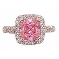 Legacy Ring with Pink Diamond CZs Ring With Pink Diamond, Pink Diamond Wedding Rings, Pink Wedding Rings, Pink Diamond Engagement Ring, Pink Diamond Ring, Detailed Ring, Tiffany Style, Everything Pink, Bling Rings