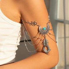 Vintage Boho Feather Leaves Tassel Arm Bracelet arm bracelet LUNARITY GARAGE Arm Bracelet, Festival Chic, Character Clothing, Arm Bracelets, Boho Feathers, Festival Jewelry, Straw Bags, Music Festivals, Leaf Pendant