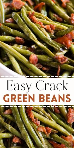 Green Beans Southern, Green Bean Recipes Oven, Southern Green Bean Recipes, Fresh Green Bean Recipes, Smothered Green Beans, Appetizers Thanksgiving, Beans With Bacon