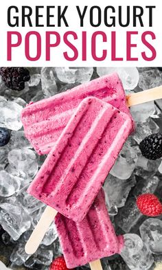 popsicles with raspberries and blackberries on them are the perfect summer treat