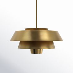 a brass colored light fixture hanging from a ceiling