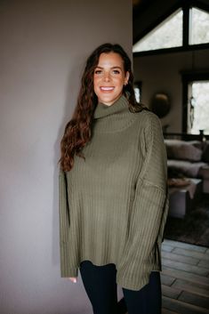 Stay stylish and cozy with the Bonnie Fold Over Sweater by Lily & Lottie. This oversized sweater features a fold-over neckline and long sleeves, perfect for any occasion. Made with soft knit material, it offers both comfort and on-trend style. Lauire: Wears a size XS-S. Brittany: Wears a size XS-S. Kara: Wears a size XS-S. Madison: Wears a size XS-S. Jen: Wears a size XS-S. Kaylee: Wears a size XL-2XL. Material: 100% Acrylic Measurements: Body Length: 25" | Sleeve Length: 17" XS-S: Bust: 64" | A Fold Over Sweater, Trend Style, Graphic Tops, Oversized Sweater, Knitting Materials, Fold Over, Soft Knits, Active Wear, Lily