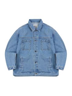 This is a comfortable and casual jacket that is made out of high quality cotton 100% denim fabric. With design detail of two patch pockets on the front with rivets detail and button down closure, it gives a trendy and casual look.- Oversized silhouette- Two patch pockets on the chest with rivets- Button down closure Medium Wash Button-up Denim Jacket With Pockets, Medium Wash Cotton Shacket With Pockets, Utility Style Washed Blue Denim Jacket With Patch Pockets, Utility Washed Blue Denim Jacket With Patch Pockets, Medium Wash Cotton Button-up Outerwear, Relaxed Fit Denim Blue Outerwear With Pockets, Cotton Button-up Outerwear In Medium Wash, Relaxed Fit Long Sleeve Denim Jacket With Pockets, Relaxed Fit Washed Blue Outerwear With Flap Pockets