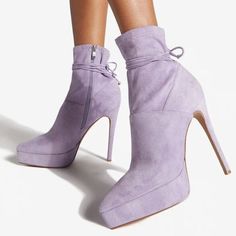 (`'.(`'.(`'. Shoedazzle .').').') Nakisha , Wisteria Faux Suede 5.25" Heel Platform Ankle Boots, Sz 9 Up For Sale Is A Brand New, In The Box, Pair Of Faux Suede Ankle Boots (Or Booties, If You Prefer). Lavendar Purple (Wisteria) Manmade Suede Upper, With A Wraparound Ankle Tie, And A Pointed Toe. Full Height Inside Zipper, With A Silver Metal Pull. 5.25" Wrapped Stiletto Heel, With A 1.25" Platform. From Pet, Smoke Free Environment For More Please, Visit My Store: Http://Stores.Ebay.Com/Ruselli4 Purple Fitted Heels With 4-inch Heel, Trendy Purple Platform Boots, Trendy Purple Closed Toe Heels, Purple Platform Boots With Round Toe, Purple Round Toe Boots For Spring, Purple Lace-up Boots For Spring, Trendy Purple Lace-up Boots, Purple Lace-up Heels For Spring, Purple Lace-up Party Boots