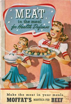 an old advertisement for meat in the meal