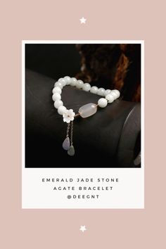 Jade is a precious stone that represents harmony and balance in life ✨ 💕 Agate is a powerful stone that improves mental well being while cleansing the mind of negative thoughts and attracting goodness and health to all who wear it. Keep this stunning bracelet close to discover the peaceful energy of emerald jade stone and agate in your life 🌎 Spiritual Jade Crystal Bracelet Gift, Spiritual Chalcedony Jewelry For Meditation, Agate Bracelets With 108 Beads For Meditation, Agate Meditation Bracelets With 108 Beads, Agate Bracelet With 108 Beads, Jade Bracelets With Natural Stones For Meditation, Jade Crystal Bracelet For Meditation, Elegant Crystal Gemstone Bracelet For Meditation, Jade Crystal Bracelet With Natural Stones For Meditation