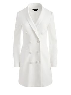 This chic tuxedo dress featuring a double-breasted button closure can take you from the office to dinner. alice + olivia Kyrie Tuxedo Dress in Off White, Size 4 Luxury Semi-formal Double-breasted Tuxedo, Luxury Double-breasted Tuxedo For Semi-formal, Formal Long Sleeve Tuxedo With Double-breasted Button, Semi-formal Long Sleeve Double-breasted Tuxedo, Elegant Double-breasted Formal Suits, Elegant White Suit With Double Button Closure, White Elegant Suit With Double Button Closure, Elegant Tailored Suits With Double Button Closure, Elegant Double-breasted Jacket Dress For Spring