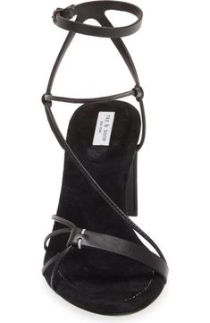 rag & bone Vossen Asymmetric Strappy Sandal (Women) | Nordstromrack Sleek Strappy Sandals With Sculpted Heel, Strappy Sandals With Sculpted Heel For Night Out, Sleek Strappy Sandals With Heel Loop, Leather Strappy Sandals For Night Out, Leather Strappy Sandals With Stacked Heel, Sleek Leather Strappy Sandals, Modern Heels With Adjustable Heel Strap, Modern Adjustable Heel Strap Heels, Modern Adjustable Heels With Heel Strap