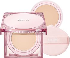 The new CLIO Kill Cover Mesh Glow Cushion Set (+Refill) is a fresh cushion foundation that leaves you with radiant, brightened skin and all-day glow. The innovative mesh design helps deliver even coverage of the creamy, lightweight formula. The glowy companion to the original Kill Cover The New Founwear Cushion Set that you have to try! This brand new cushion foundation comes in 3 different shades to create flawless skin with a glowy finish. Lightweight formula adheres seamlessly on skin without Chinese Cushion Foundation, Easter Wishlist, Glowy Skin Makeup, Clio Kill Cover, Alat Makeup, Essence Makeup, Fragrance Ingredients, Magnesium Sulfate, Cushion Foundation