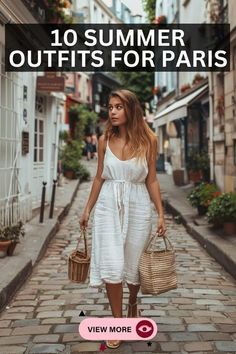 Summer Outfits Paris Parisian Style, European Summer Outfits Petite, Paris In July Outfits, Paris Summer Outfits Parisian Chic, Summer In Paris Outfit, Outfits For Exploring, Paris Street Style Summer, Summer Outfits Petite, Parisian Summer Outfits