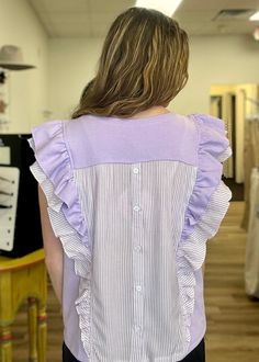 Experience the ultimate in comfort and style with our Ruffled Sleeve French Terry Top. Featuring stunning Striped Details on the sleeves and back, this top is perfect for any occasion. Elevate your wardrobe and make a statement with this must-have piece! 82% Cotton18% Spandex French Terry, Must Haves, Like New, Spandex, Wardrobe