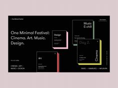 one minimal festival cinema art music design book cover and brochure designed for the museum of modern art