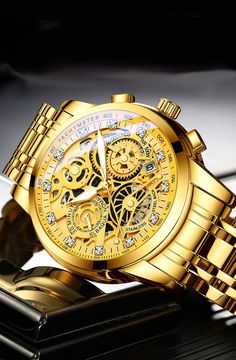 Lover's Watches-Flywheel Rotating Window Mens Watches Luxury Fashion Luminous Auto Date Men Quartz Watch Waterproof Male Clock Model Number:1005002891519270 Auto Date, Gold Watches, Men's Watches Luxury, Breitling Watches, Tag Heuer Watch, Wristwatch Fashion, Amazing Watches, Luxury Timepieces, Classic Watches