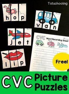 the cvc picture puzzles are great for kids to practice their handwriting and spelling skills