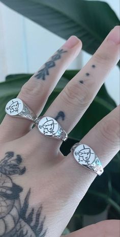 These sterling silver signet rings with classic While Odin Sleeps imagery is one of my favorite styles! Classy and sophisticated while also being a statement piece. ✨NEW RELEASE COMING SOON ❤️‍🔥✨ #rings #alternative #grunge #metal White Sterling Silver Signet Ring Stamped 925, Adjustable White Sterling Silver Signet Ring, Silver Engraved Promise Ring Tarnish Resistant, White Signet Ring Stamped 925, Tarnish Resistant Silver Engraved Promise Ring, White Sterling Silver Signet Ring With Open Shape, Vintage Sterling Silver Tarnish-resistant Signet Ring, White Sterling Silver Engraved Signet Ring, White Sterling Silver Jewelry With Engraving Option