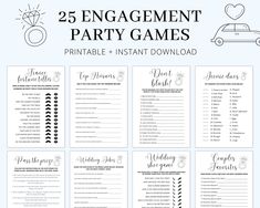 the 25 engagement party games printable