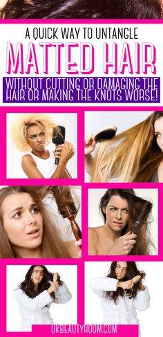 Do you want to know how to detangle matted hair? Any hair type can develop knots but sometimes the hair strands become so severely tangled and matted that it feels impossible to untangle it without cutting. In this post I will show you how to detangle matted hair without having to use scissors!