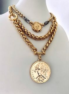 ⚜️NEW COLLECTION 2023⚜️ ✨EXPRESS SHIPPING OVER 100$ FREE Item Overview  Handmade item  Made to order. DETAILS High quality 2 micron 24k gold micron plating/   Lead Free and Nickel Free MEASURES Coin collar-  Mixed plating metal of gold & silver. wheat chain width:6mm  coin size: 20mm  Length: 36 cm ( 14.5") + 5 cm (2") extender Medallion 2 layers necklace  Gold plating . Chain wheat width- 7-8 mm  Medallion: 40mm Length 38cm( 15.5") + 5 cm ( 2")   GODDESS CURB NECKLACE  Can goes along your favor Wheat Necklace, Gold Chunky Necklace, Collar Necklace Gold, Layered Coin Necklace, Gold Medallion Necklace, Boho Jewels, Gold Collar Necklace, Gold Coin Necklace, Necklace Layered