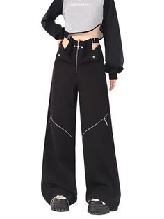 The Y2K Loose Cargo Pants are a perfect blend of edgy street style and functional design. embodying the essence of early 2000s fashion. These pants feature a wide-leg silhouette. providing a relaxed fit that is both comfortable and trendy. The unique design elements. such as the cut-out waist with buckle details and asymmetrical zippered pockets. add a futuristic and utilitarian vibe. Made from durable fabric. these cargo pants are ideal for anyone looking to make a bold fashion statement while Dark Tiger, Unique Clothing Stores, Edgy Street Style, Loose Cargo Pants, Goth Pants, Gothic Pants, Techwear Fashion, Modern Gothic, Rash Guard Swimwear