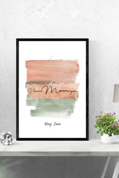 I love you mom minimal printable abstract wall art | living room print | simple modern poster for mother | Customizable Abstract Wall Art Living Room, Mother's Day Gift Card, Printable Gift Cards, Living Room Prints