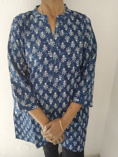 Cotton organic tunic Bohemian Tunic With Printed Motifs For Festive Occasions, Festive Floral Print Tunic, Printed Straight Kurta Kaftan, Festive Tunic Kurta With Ikat Print, Festive Ikat Print Tunic Kurta, Blue Straight Kurta Tops For Festive Occasions, Festive Blue Straight Kurta Top, Festive Blue Straight Kurta, Festive Block Print Kaftan