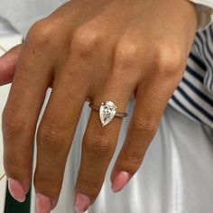 1.75 CT Pear Moissanite Solitaire Engagement Ring - farrellouise Pear Ring Engagement, Pear Solitaire Engagement Ring, Wedding Bands For Him, Rose Gold Sparkle, Wedding Bands For Her, Pear Ring, Pear Shaped Engagement Rings, Moissanite Engagement Ring Solitaire, Types Of Diamonds