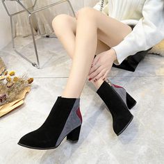 Department Name:Adult Item Type:Boots With Platforms:Yes Outsole Material:Rubber Closure Type:Zip Platform Height:0-3cm Toe Shape:Pointed Toe Lining Material:Cotton Fabric is_handmade:Yes Season:Winter Insole Material:Latex Heel Type:Square heel Heel Height:High (5cm-8cm) Fashion Element:Sewing Model Number:shoes women Upper Material:PU Fit:Fits true to size, take your normal size Boot Type:Snow Boots Boot Height:Ankle Pattern Type:Solid Winter Ankle Booties With Zipper Closure, High Ankle Martin Boots With Zipper For Winter, Winter Ankle Martin Boots With Zipper, Winter High Ankle Martin Boots With Zipper Closure, Winter High Ankle Martin Boots With Zipper, High Heel Mid-calf Boots With Zipper For Winter, High Heel Zipper Mid-calf Boots For Winter, Winter Martin Boots With Zipper Closure And High Ankle, Winter High Heel Mid-calf Boots With Zipper