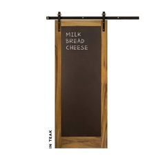 Metal Chalkboard Sliding Barn Door - Sliding Barn Door Hardware by RealCraft Toy Magnets, Chalkboard Pantry Doors, Chalkboard Door, Barn Door Installation, Create A Calendar, Carriage Doors, Barn Door Designs, Barn Door Kit, Magnetic Chalkboard