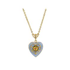 Featuring an enameled heart with a round flower decal, this vintage-inspired locket necklace from 1928 is an elegant way to keep your loved ones close to you. Featuring an enameled heart with a round flower decal, this vintage-inspired locket necklace from 1928 is an elegant way to keep your loved ones close to you. Clasp: lobster claw Metal: alloy Length: 16 in. with 3-in. extender Plating: gold tone Finish: polished Material: enamel Pendant length: 1.3 in. Not appropriate for children 14 years Retro Heart-shaped Jewelry Gift, Blue Enamel Locket Jewelry, Vintage Charm Round Enamel Jewelry, Vintage Enamel Round Pendant Jewelry, Retro Enamel Necklaces For Gift, Round Enamel Jewelry With Vintage Charm, Retro Collectible Enamel Jewelry, Enamel Locket Jewelry For Anniversary, Vintage Enamel Jewelry As Gift